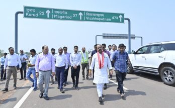 उप मुख्यमंत्री अरुण साव ने रायपुर-विशाखापट्टनम एक्सप्रेस-वे के कार्यों का किया औचक निरीक्षण