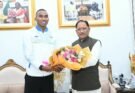 मुख्यमंत्री साय से एशियन गेम्स के कांस्य पदक विजेता एथलीट अनिमेष कुजूर ने की सौजन्य मुलाकात