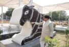 आशीर्वाद का दीया आयोजन के तहत उपयोग किए गए दीयों से बनी नंदी की भव्य आकृति,मुख्यमंत्री ने की सराहना